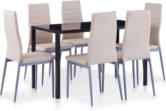 vidaXL Vidaxl - Conjunto De Mesa Y Sillas De Comedor 7 Piezas Color Capuchino