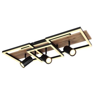 Netlighting Kassu 72x27cm Semi Flush Ceiling Light Matt Black 3x LED 3000K | Size: 72x27 cm