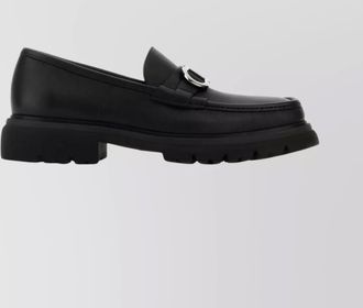 Ferragamo leather cocoon loafers round toe