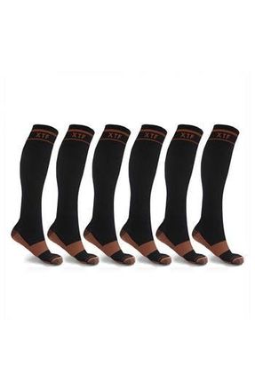 Extreme Fit Pack of 6 Copper Infused Knee High Socks in Black at Nordstrom Rack, Size Small/medium