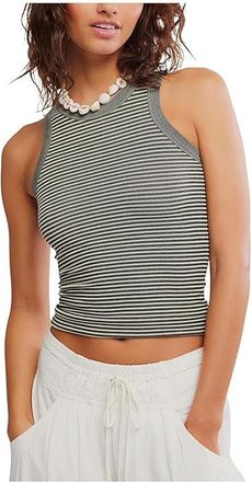 Free People So Soft Seamless Modal Stripe Tank Top Womens Clothing Black & White : L-XL (US Womens 14-16), Elastane/Modal/Polyamide