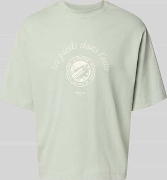 Selected Relaxed Fit T-Shirt aus reiner Baumwolle Modell BOXYNORMAN GRAPHIC in Mint, Gr&ouml;&szlig;e XXL