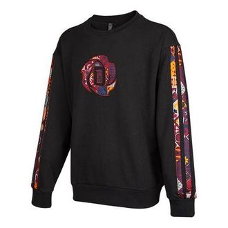 adidas Mens adidas Mic Rose Crew Limited Printing Basketball Sports Round Neck Pullover Black HD7934