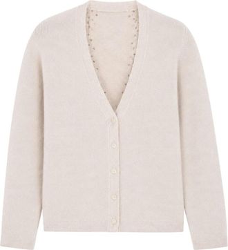 Max Mara Caraffa Mohair-Blend Cardigan - Dames - Vesten - Roze - S - Wol - Truien & Vesten