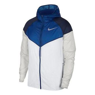 Nike Running Colorblock Sports Hooded Jacket White,blue AR0258-100