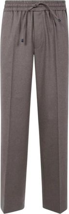 Dr&ocirc;le de Monsieur Broek met Elastische Taille en Rechte Pijpen - Heren - Straight fit broeken - Bruin - L - Broeken