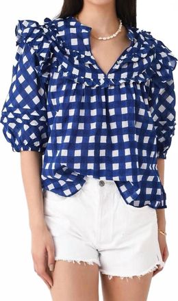 Cleobella Millie Blouse In Blue/white