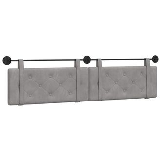 vidaXL Cabecero Colgante Gris Claro Terciopelo Vidaxl