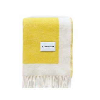 Maison Deux Color Block Blanket in Medium Yellow at Nordstrom