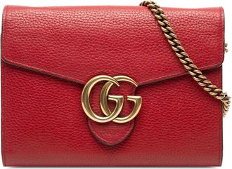 Gucci Pre-owned Gucci GG Marmont Leather Wallet on Chain Ladies 401232 1147