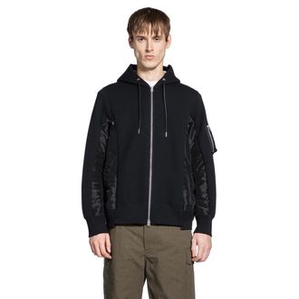 sacai Sponge Sweat x Nyllon Twill Hoodie