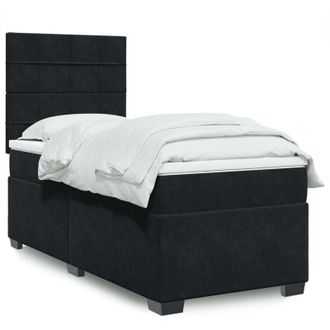 vidaXL Vidaxl - Cama Box Spring Con Colch&oacute;n Terciopelo Negro 100x200 Cm