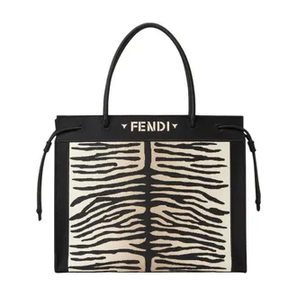 Fendi Magic Shopper Large - Dames - Tassen - Zwart - Maat: ONE Size Katoen