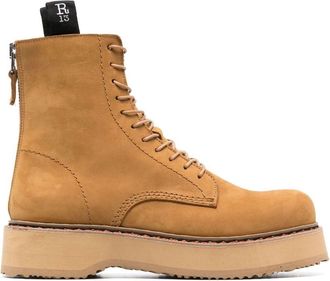R13 suede combat boots - women - Leather - 40 - Neutrals