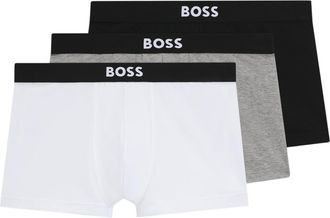 HUGO BOSS Heren Bodywear Logo Boxershorts (Set van 3) (Zwart/Grijs/Natuur)