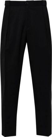 BRIGLIA 1949 Broeken, Heren, Zwart, XS, Wol, Elegante Wol Kasjmier Casual Broek
