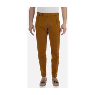 Berwick 1707 Slim-fit Trousers, male, Brown, Size: XL Pantalone una pence
