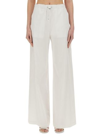 Moschino Womens Wide Leg Pants - Ivory Cotton - Size EU 40 (Womens)