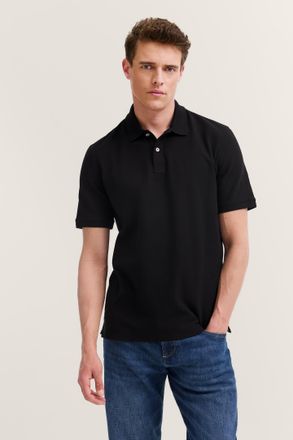 Bugatti Poloshirt BUGATTI Basic Essential, Herren, Gr. XXL, schwarz, 100% Baumwolle, normal, ohne Ausschnitt, Rippb&uuml;ndchen, Shirts Poloshirt, Modern Fit Piqu&eacute;