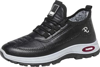 Generic Winter Boots for Women Waterproof Faux Fur Lined Winter Shoes Insulated Slip On Walking Shoes Thermal Ankle Boots (Black, 4.5)