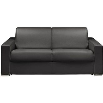 Vente-Unique Vente-unique - Divano letto 3 posti a ribalta in similpelle Nero - Larghezza Materasso 140 cm - Spessore 14 cm - calito