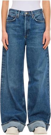 A Gold E Dames, Jeans, Blauw, Maat: W26 Katoen