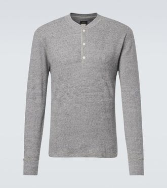 Ralph Lauren Waffle-knit cotton Henley shirt