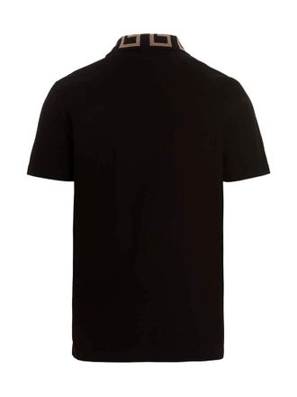Versace Mens Black Cotton Polo Shirt