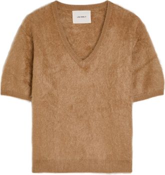 Lisa Yang Lovisa Brushed Cashmere top - Tan - 2 (UK 12-14 / M-L)