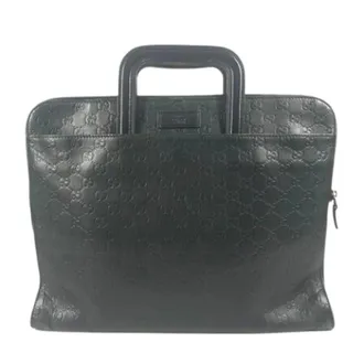 Gucci Vintage, unisex, Zwart, ONE Size, Leer, Pre-owned Vintage Aktetas