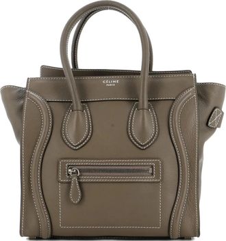 Celine Luggage Bag Grainy Leather Micro tote bag - Bruin