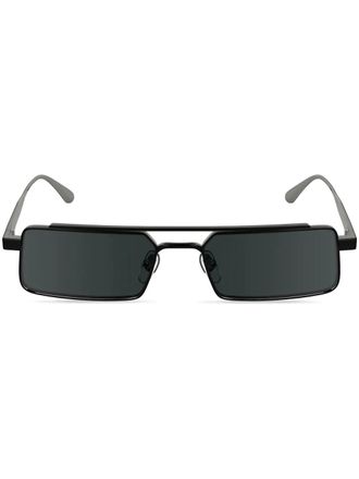 Calvin Klein rectangle-frame sunglasses - unisex - Metal - 55 - Black