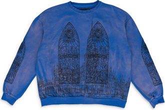Who Decides War by Ev Bravado Blue Cathedral Pullover Sweater