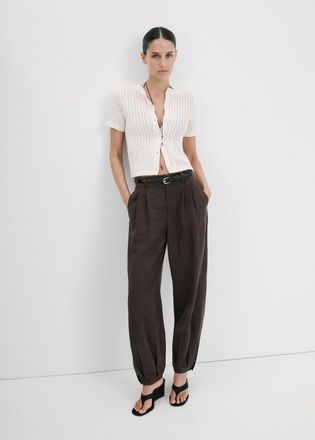 Mango Cardigan maglia traforato grezzo - Donna - S - MANGO