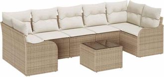 vidaXL Vidaxl - Conjunto De Sof&aacute; De Jard&iacute;n 8 Pcs Beige, Crema 55 X 55 X 37 Cm