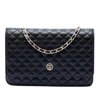 Chanel Pre-owned Wallet on Chain - Dames - Pre-owned - Zwart - Maat: ONE Size Leer