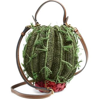 Anya Hindmarch Cactus Crochet Raffia Crossbody Bag in Khaki at Nordstrom