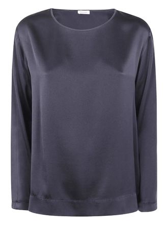 Rossopuro long-sleeved silk blouse - women - Silk - M - Black