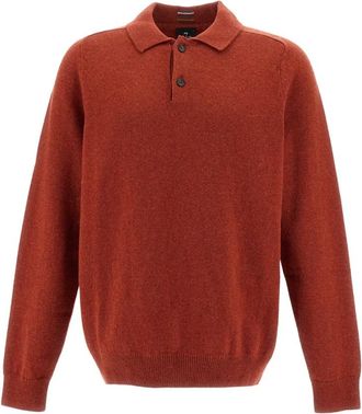 Paul Smith Merino Wolle Poloshirt - Heren - Polos - Rood - M - Wol - Tops