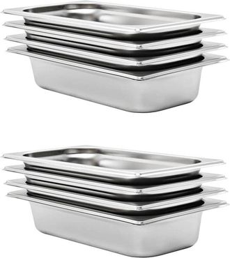 vidaXL Bandejas Gastronorm 8 Unidades Gn 1/3 65 Mm Acero Inoxidable Vidaxl
