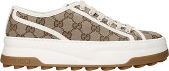 Gucci Sneakers Donna Tessuto Beige/Ebano