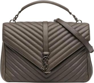 Saint Laurent Pre-owned Handbags, female, Brown, Size: ONE SIZE Pre-owned The College satchel