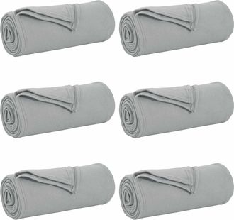 vidaXL Mantitas De Sof&aacute; 6 Uds. Gris 240 X 220 Cm 4.28 Kg Lana Vidaxl