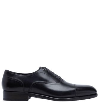 Ferragamo Mens Gancini Oxford Leather Shoes In Blue-Brown