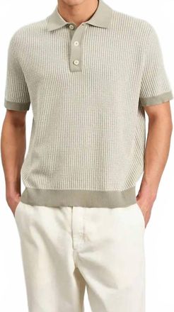 Wax London Turin Knit Polo In Light Khaki
