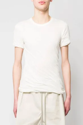 Rick Owens Double Short Sleeve Tee In Milk