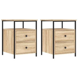 vidaXL Vidaxl - Mesitas Noche 2 Uds Madera Ingenier&iacute;a Roble Sonoma 44x45x60 Cm