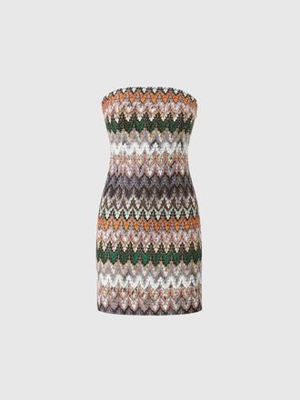 Missoni Viscose And Cotton Lam&eacute; Mini Dress With Lace Motif in Green& Brown at Nordstrom, Size 38 It
