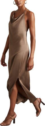 Reiss Lilah Slip Cowl Neck Midi Dress