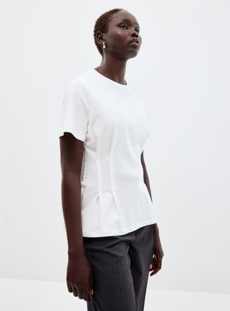 Contemporaine Womens Peplum waist organic cotton T-shirt